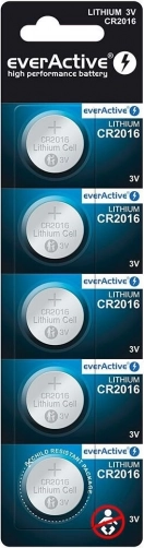 Litijske gumbne baterije EverActive CR2016, blister 5 kom