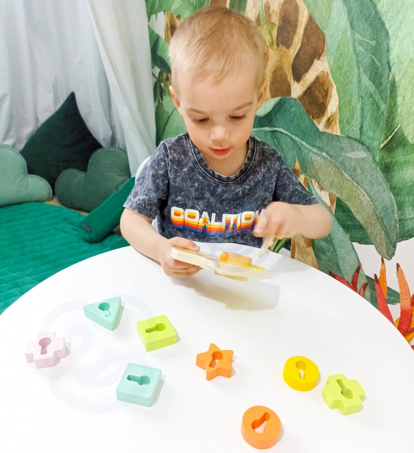 Classic World Montessori drvena igračka ključevi i vrata 11 kom