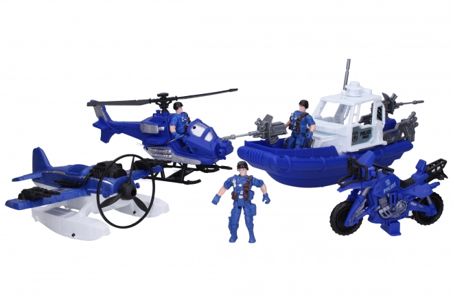 Policijski set s figurama čamac 33 cm