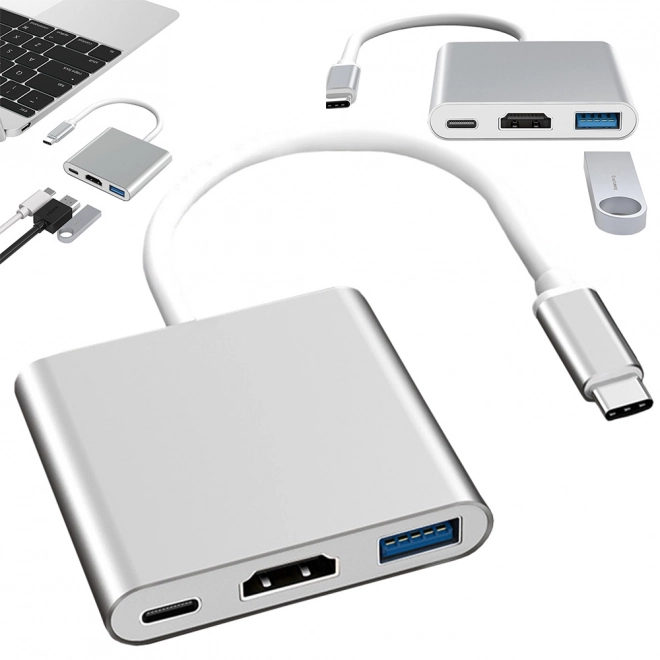 Adapter 3u1 USB-C HDMI 4K