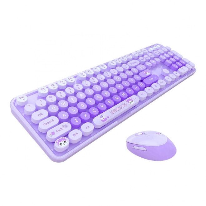 Bežični set tipkovnice i miša MOFII Candy – Fialová