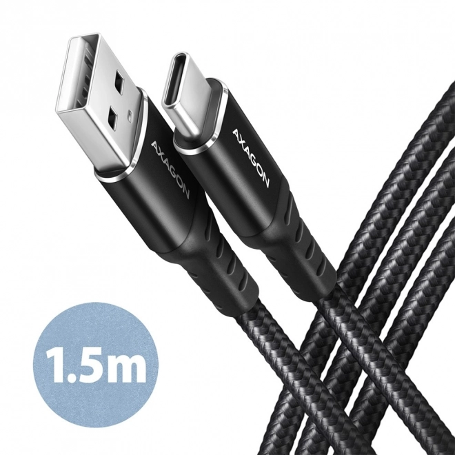 Kabel USB-C - USB-A Axagon 1.5m, aluminij, najlonska opleka