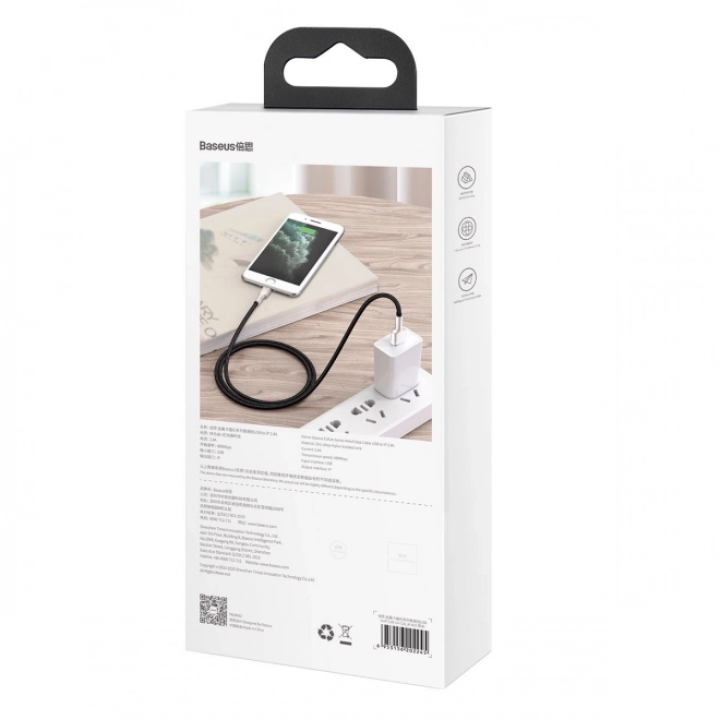 USB kabel za Lightning Baseus Cafule, 2,4A, 1m (crna)