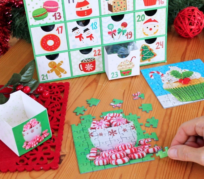 Adventni kalendar s puzzlama Eurographics 24 x 50 komada – Slatki Božić