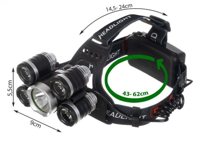 Čeoni svjetiljka 5 x LED T6 CREE