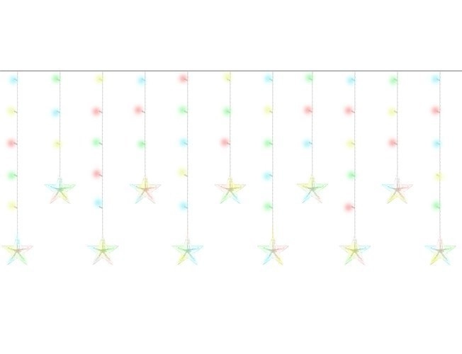 LED šareni zastor sa zvjezdicama - 2,5 m, 108 LED