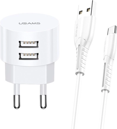Punjač USAMS T20 s USB-C kabelom 2xUSB 2.1A