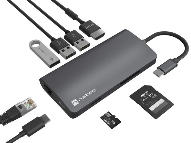 Višeportni adapter USB-C Natec Fowler 2 V2