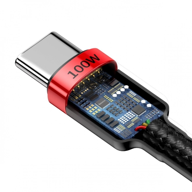 USB-C kabel za brzo punjenje Baseus Cafule 100W crveni crni
