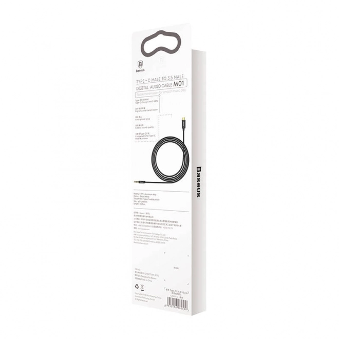 Baseus Yiven Audio kabel USB-C na mini jack 3,5 mm, 1,2 m - crni