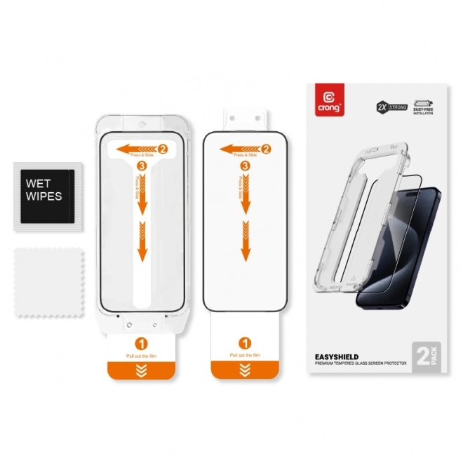 EasyShield 2-komada kaljenog stakla za iPhone 16 / iPhone 15