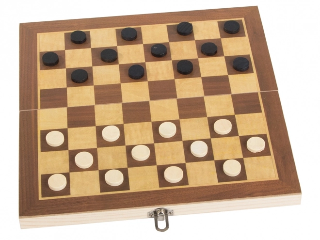 Drvena igračka set 3u1: Šah, Dame i Triktrak