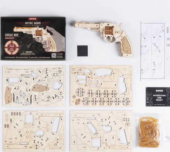 RoboTime 3D drvene mehaničke puzzle Revolver Corsac