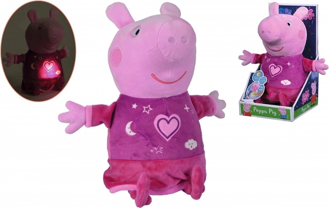 Peppa Pig 2u1 plišani jastučić za uspavljivanje, svira + svjetlo, ružičasti, 25 cm
