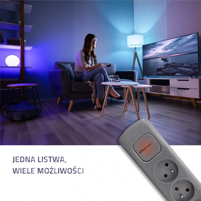 Siva razvodna letva sa 6 utičnica 1,8m