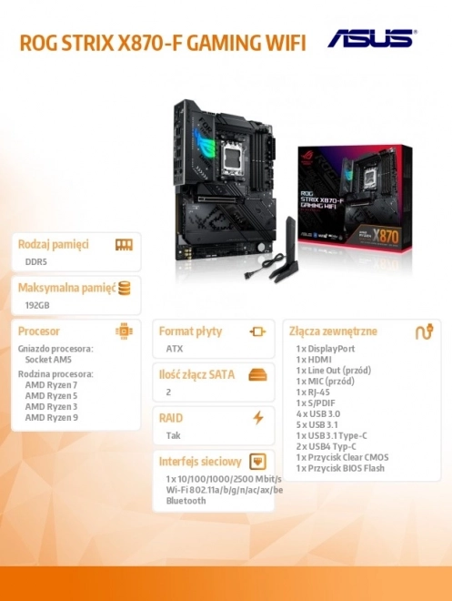 igraća matična ploča ROG Strix X870-F Gaming WiFi