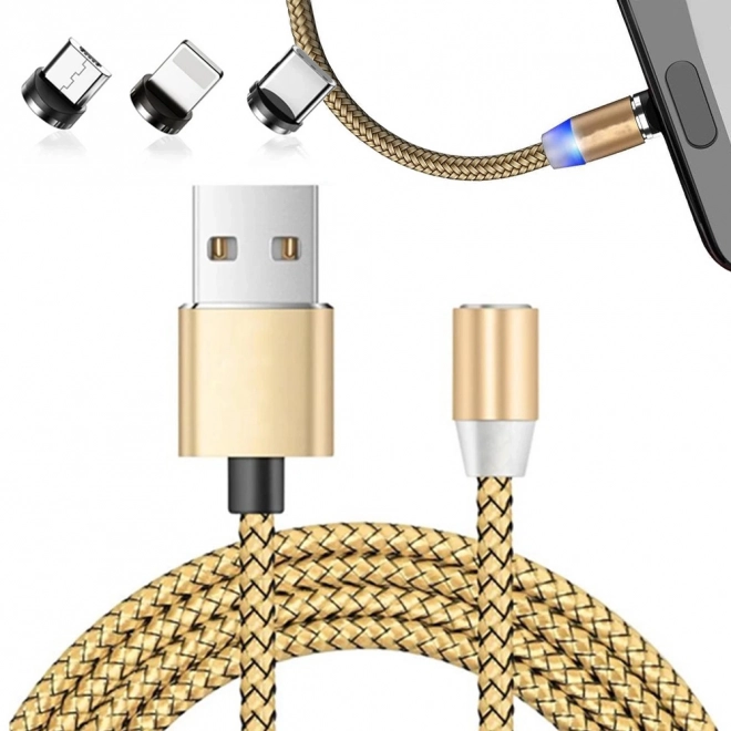 Magnetski punjač kabel 3u1 micro USB, tip-c i lightning, 1m