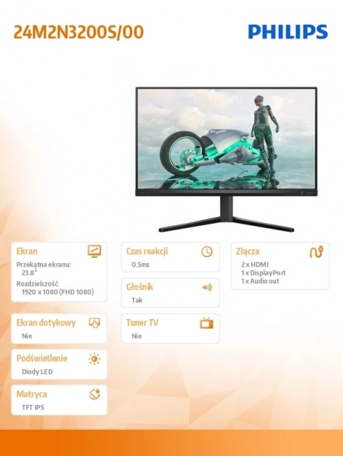 Monitor Philips 23.8" IPS 180Hz s HDMI i DP