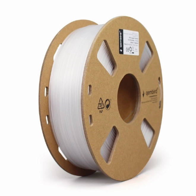 Vlakno za 3D printere PETG/1,75 mm/1 kg/bijelo