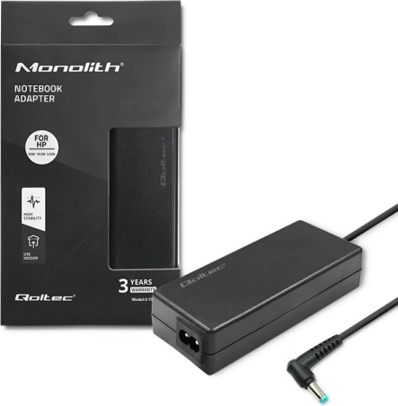 Napajanje adapter za HP 65 W, 19,5 V, 3,33 A, priključak 4,5 × 3,0 mm Slim – Qoltec