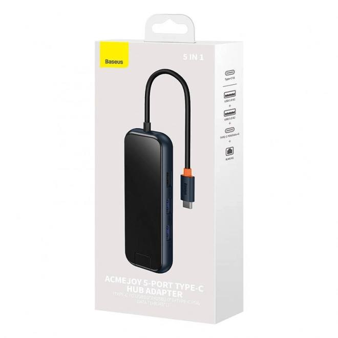 Baseus AcmeJoy 5u1 USB-C Hub s 2x USB 3.0, USB 2.0, USB-C PD i RJ45