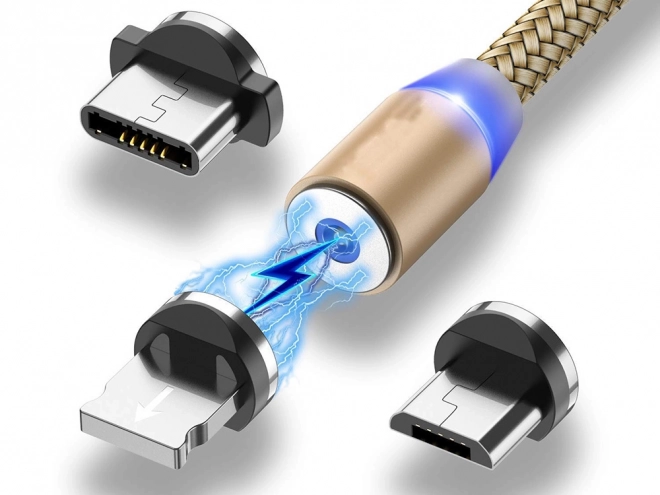 Magnetski punjač kabel 3u1 micro USB, tip-c i lightning, 1m