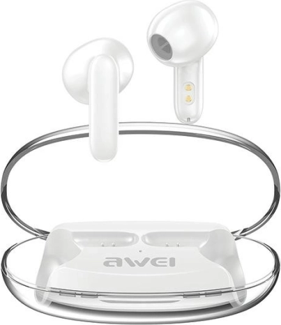 Bežične slušalice AWEI T85 s Bluetooth 5.3, TWS i ENC – bijele