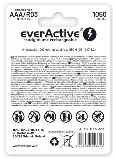 Punjenje baterije R03/AAA 550 mAH blister 4 kom. Tehnologija Infinity Line spremna za uporabu