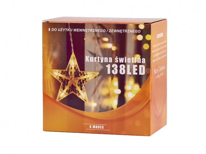LED topli bijeli zavjes s zvjezdicama i mjesecima - 2,5 m, 138 LED