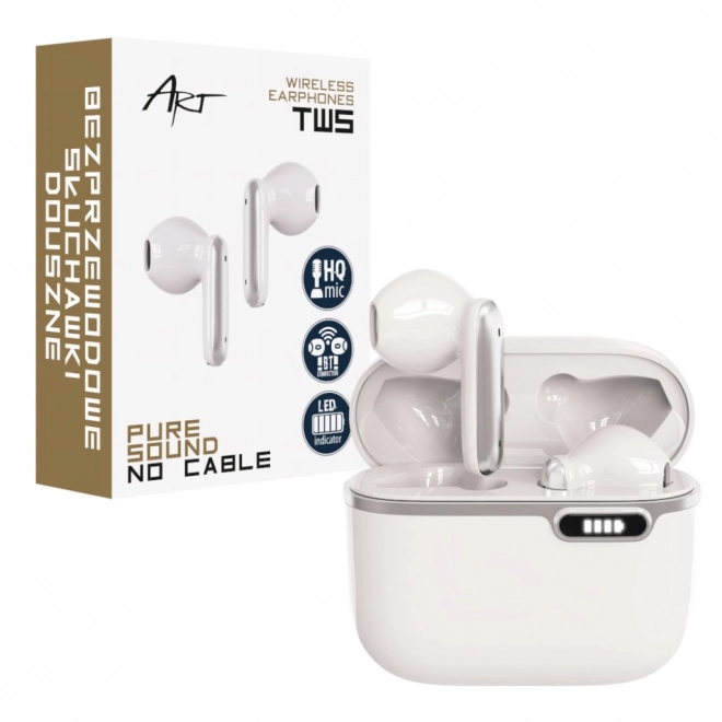 Bluetooth slušalice s HQ mikrofonom TWS bijele