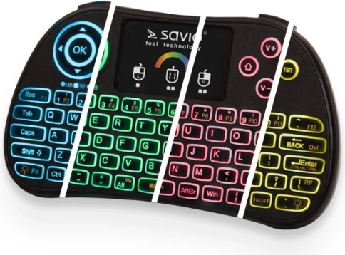 bežična pozadinski osvijetljena mini tipkovnica s touchpadom RGB za smart TV, TV box, konzole i PC