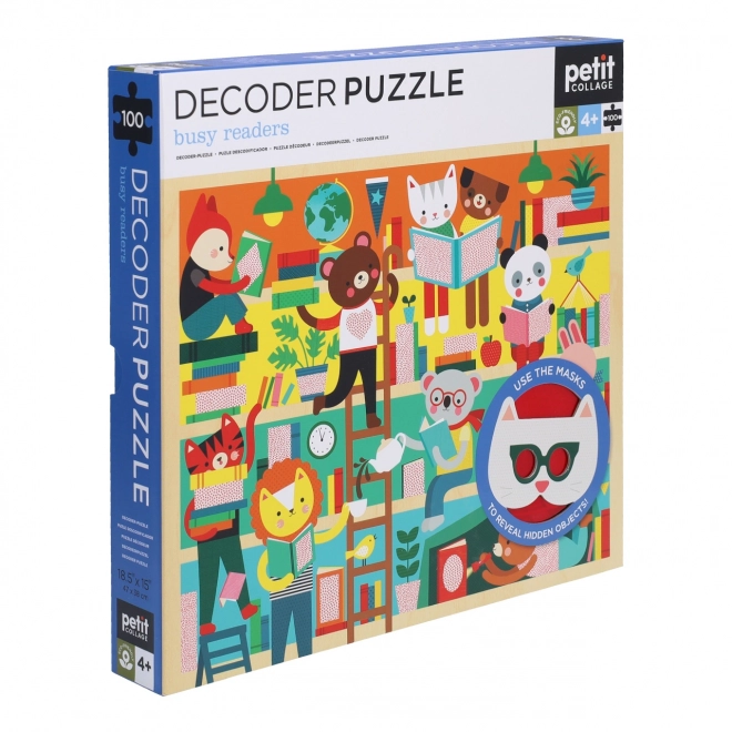 Petit Collage puzzle knjižnica s 3D naočalama