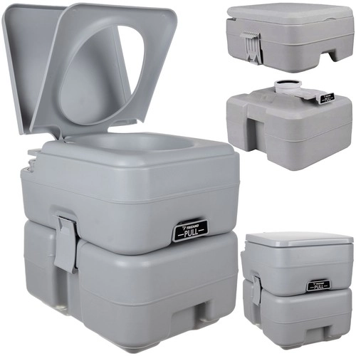 Trizand 24498 Prijenosna Kamping Toaleta 20 + 12 l, siva