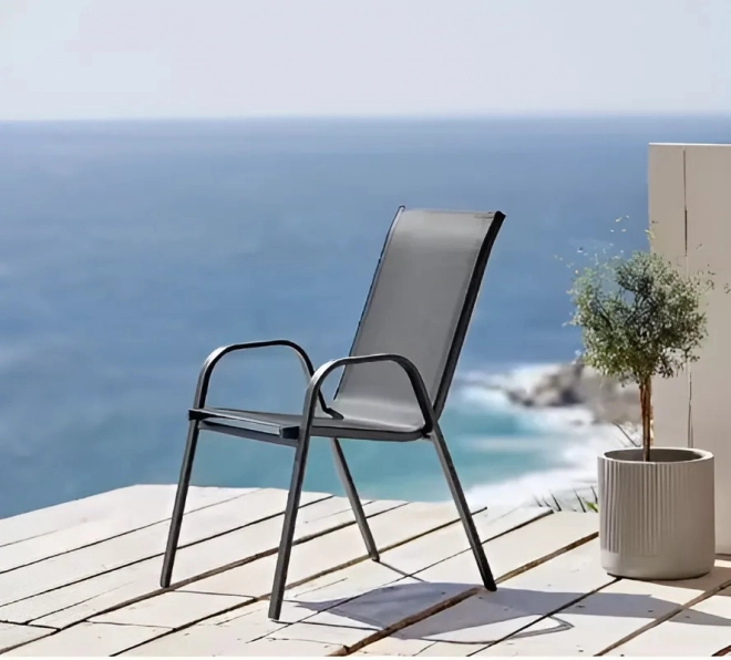 Set vrtnih stolica za terasu, balkon, siva boja