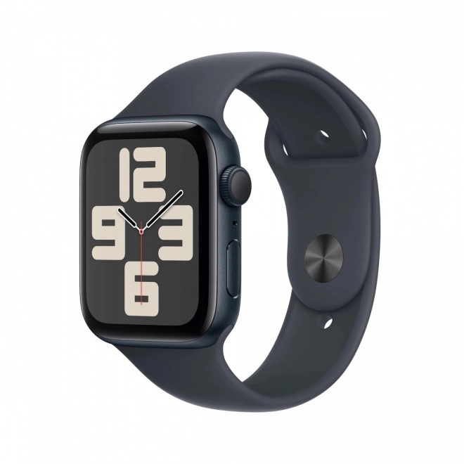 Apple Watch SE GPS, 44 mm, aluminijsko kućište u boji noći s sportskim remenom - veličina S/M