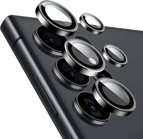 Zaštitno staklo za objektiv kamere za Samsung Galaxy S24 Ultra crno