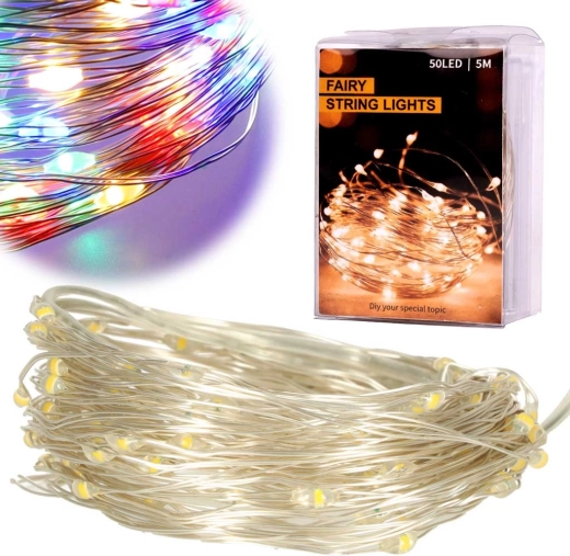 Božićni LED žičani svjetleći lanci 10 m, 100 LED – Višebojno