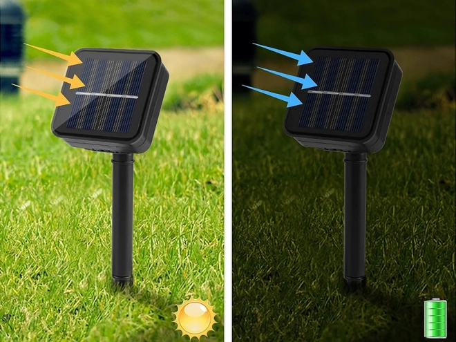 Solarna višebojna vrtna girlanda s LED