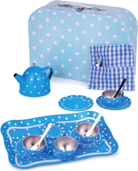 Plavi točkasti čajni set BIGJIGS TOYS