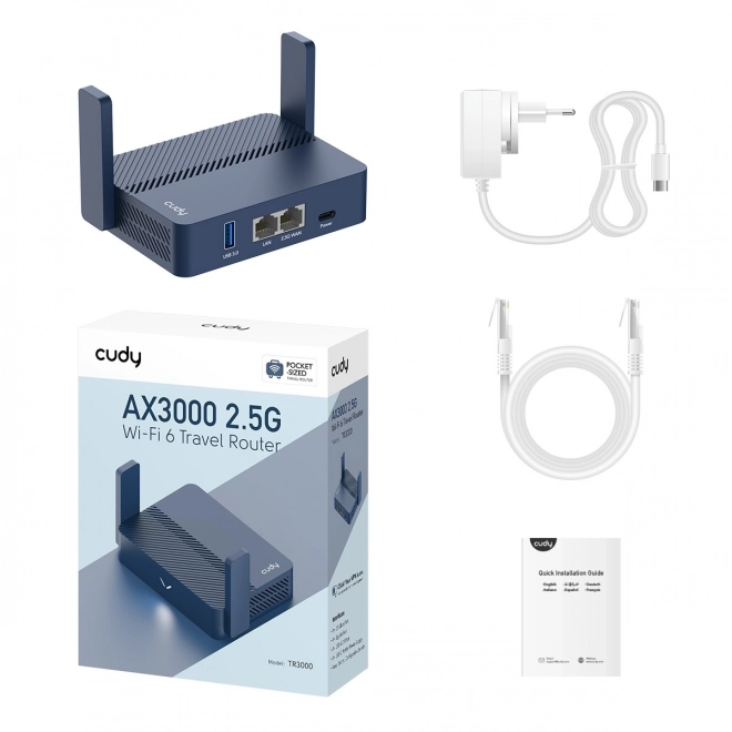 Cudy Router TR3000 VPN Travel Wi-Fi 6 AX3000