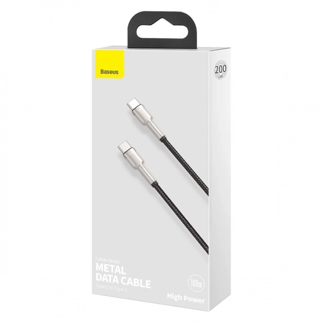 USB-C na USB-C kabel Baseus Cafule 100W, 2m crni