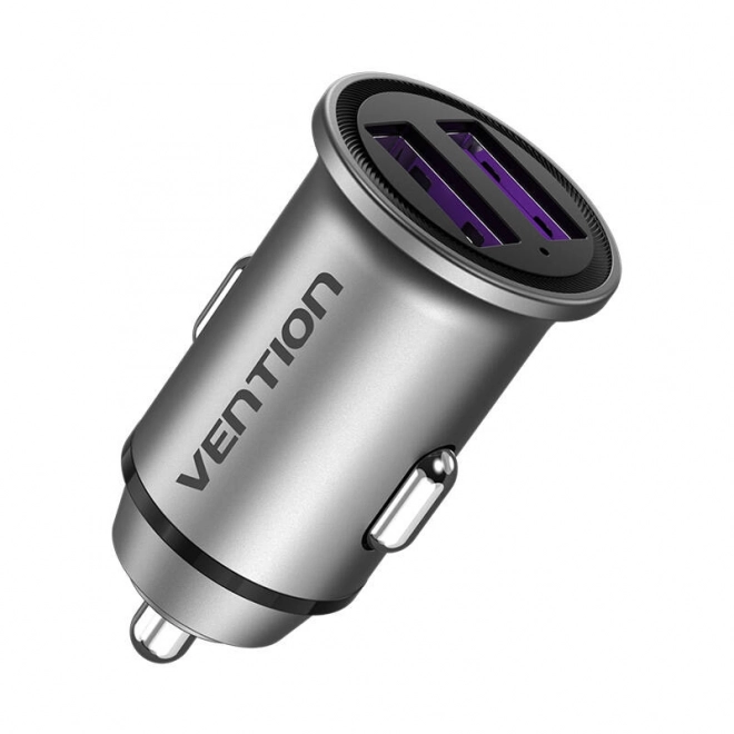 Auto punjač 2x USB Vention 30W Siva