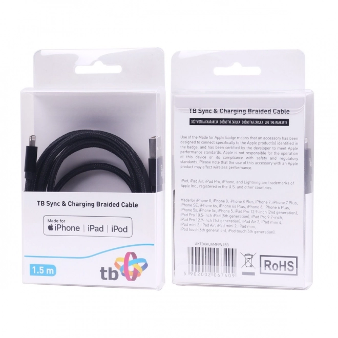 Lightning-USB kabel 1,5m crni MFi