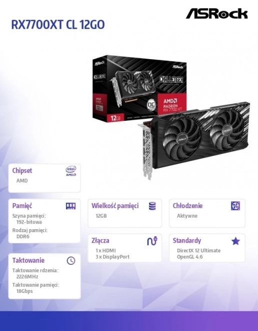 Grafička kartica Radeon RX 7700 XT Challenger OC 12G GDDR6