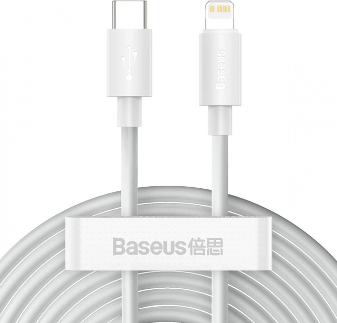 Baseus Simple Wisdom set kabela USB‑C na Lightning 20 W PD, 1,5 m, bijela (2 kom)