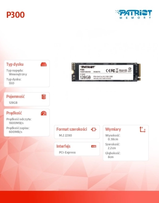 Interni SSD disk Patriot P300 128 GB