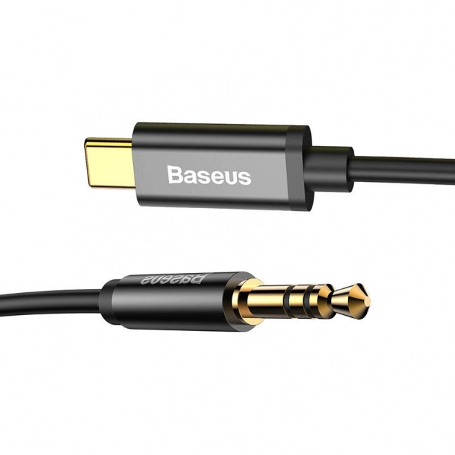 Baseus Yiven Audio kabel USB-C na mini jack 3,5 mm, 1,2 m - crni