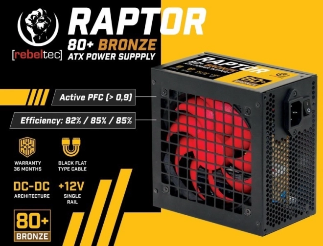 Napajanje Rebeltec Raptor 600W Bronze 80+