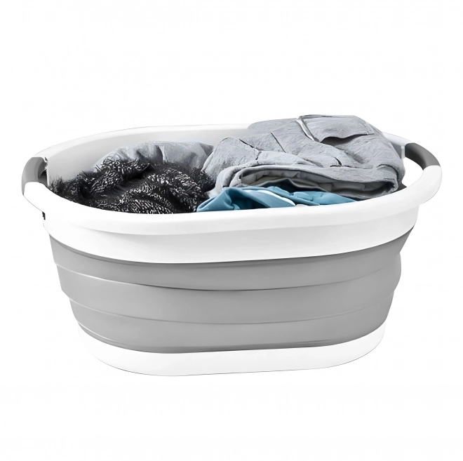 Sklopiva košara za rublje bijelo-siva 20 L od ModernHome