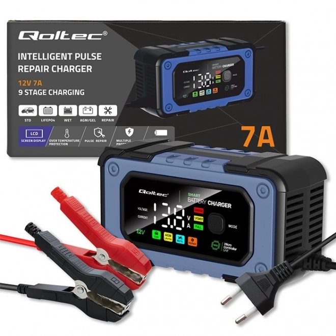 Inteligentni punjač baterija Qoltec s funkcijom popravka 12V 7A LED 4 načina